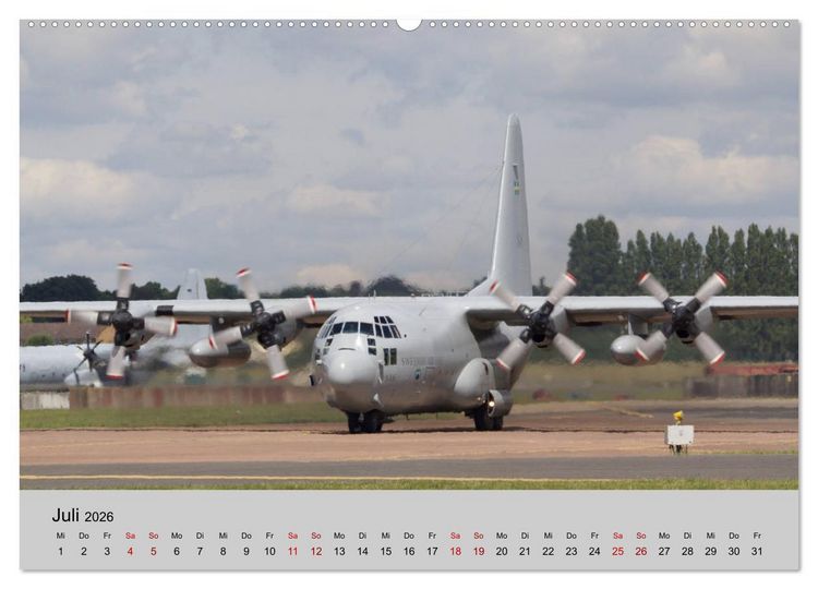 Produktbild: Transportflugzeug C-130 Hercules (hochwertiger Premium Wandkalender 2026 DIN A2 quer), Kunstdruck in Hochglanz