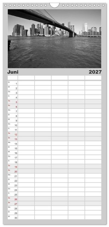 Produktbild: Familienplaner 2027 - New York &ndash; The Big Apple mit 5 Spalten (Wandkalender, 21 x 45 cm) CALVENDO