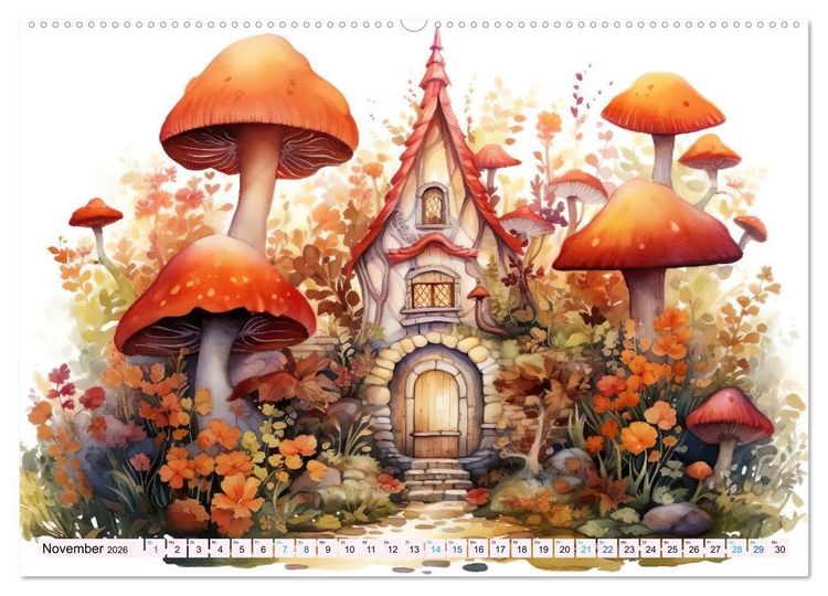 Produktbild: M&auml;rchenhafte Feenh&auml;uschen (hochwertiger Premium Wandkalender 2026 DIN A2 quer), Kunstdruck in Hochglanz