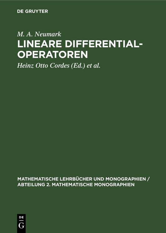 Produktbild: Lineare Differentialoperatoren