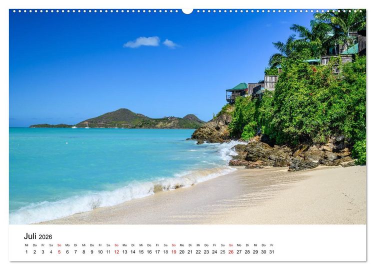 Produktbild: Traumziele Karibik (hochwertiger Premium Wandkalender 2026 DIN A2 quer), Kunstdruck in Hochglanz