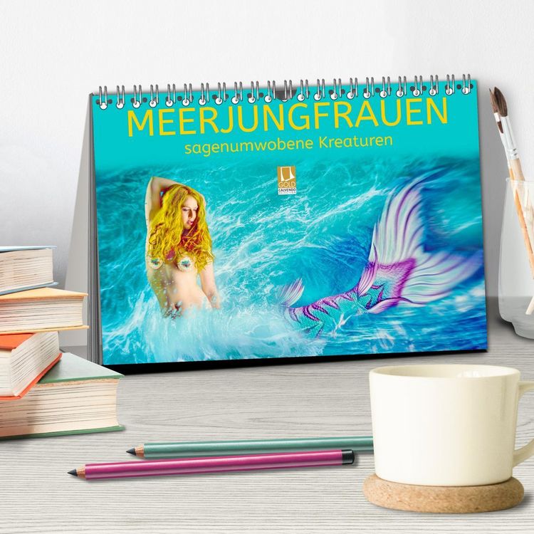 Produktbild: Meerjungfrauen - sagenumwobene Kreaturen (Tischkalender 2026 DIN A5 quer), CALVENDO Monatskalender