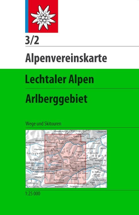 Produktbild: Alpenvereinskarte Blatt 3/2 Lechtaler Alpen, Arlberggebiet 1 : 25 000