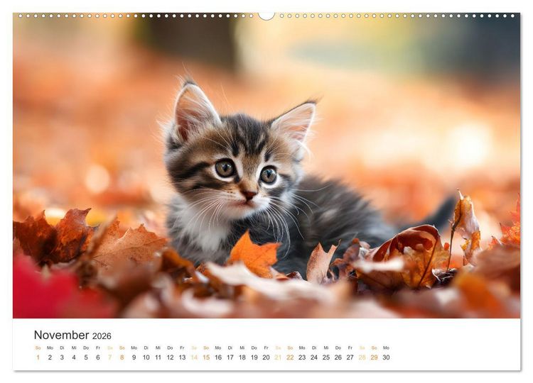 Produktbild: Zauberhafte Katzenbabys (hochwertiger Premium Wandkalender 2026 DIN A2 quer), Kunstdruck in Hochglanz
