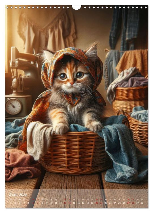Produktbild: Katzen im Boho-Look - Ein Jahr voller Vielfalt und Charme mit niedlichen Samtpfoten (Wandkalender 2026 DIN A3 hoch), CALVENDO Monatskalender