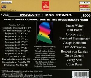 Produktbild: Walter/B&ouml;hm/Szell/Karajan/Solti/Davis/Cantelli: 250 Jahre Mo