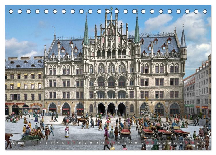 Produktbild: M&uuml;nchen zur Kaiserzeit in Farbe (Tischkalender 2026 DIN A5 quer), CALVENDO Monatskalender