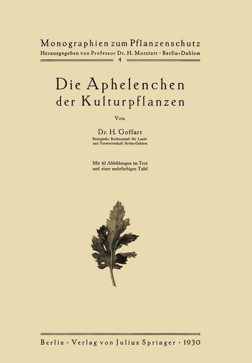Produktbild: Die Aphelenchen der Kulturpflanzen