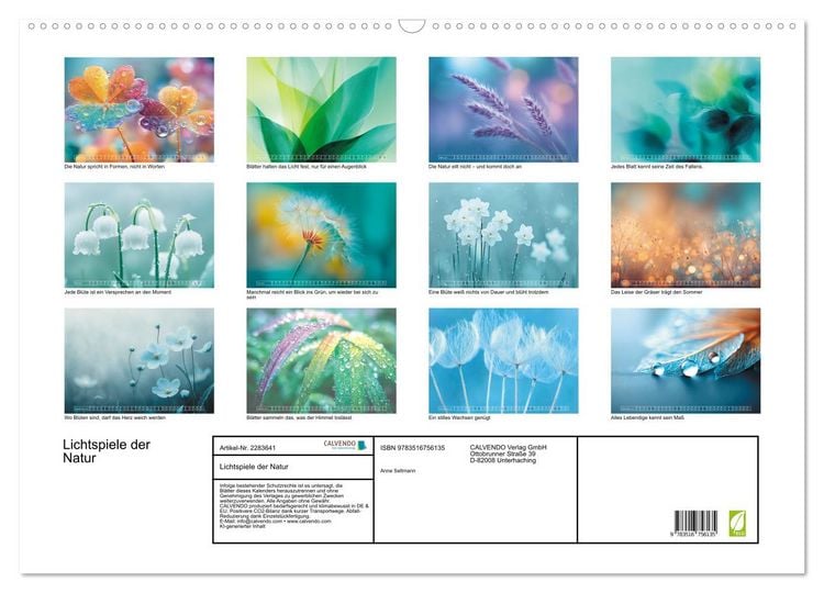 Produktbild: Lichtspiele der Natur (Wandkalender 2027 DIN A2 quer), CALVENDO Monatskalender
