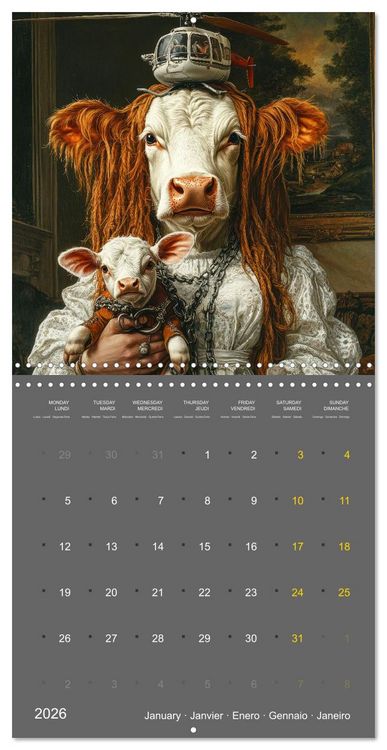 Produktbild: Silly cows - Terribly charming characters (Wall Calendar 2026 12 &times; 12 Inch) CALVENDO 12 Month Wall Calendar