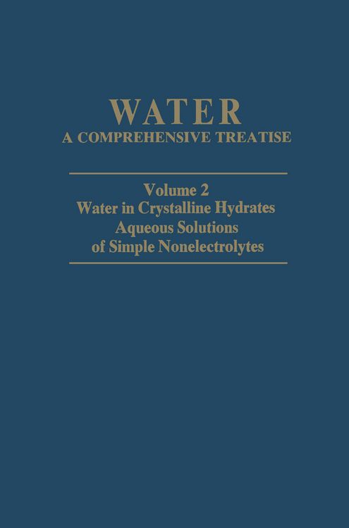 Produktbild: Water in Crystalline Hydrates Aqueous Solutions of Simple Nonelectrolytes