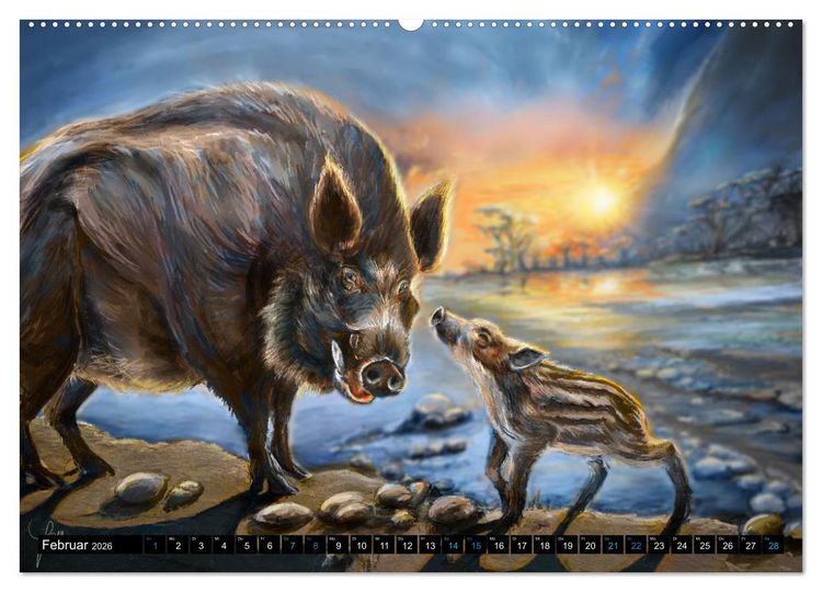 Produktbild: Tierfreunde (hochwertiger Premium Wandkalender 2026 DIN A2 quer), Kunstdruck in Hochglanz