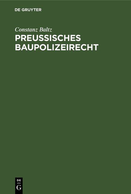 Produktbild: Preu&szlig;isches Baupolizeirecht