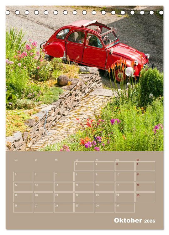 Produktbild: Citro&euml;n 2 CV &ndash; Flower Power (Tischkalender 2026 DIN A5 hoch), CALVENDO Monatskalender