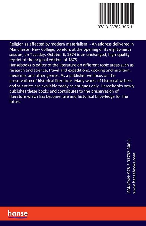 Produktbild: Religion as affected by modern materialism: