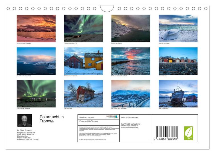 Produktbild: Polarnacht in Troms&oslash; (Wandkalender 2026 DIN A4 quer), CALVENDO Monatskalender