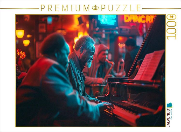 Produktbild: CALVENDO Puzzle Kreatives Spiel im Jazzclub - Klavier Musik | 1000 Teile Lege-Gr&ouml;&szlig;e 64x48cm Foto-Puzzle f&uuml;r gl&uuml;ckliche Stunden