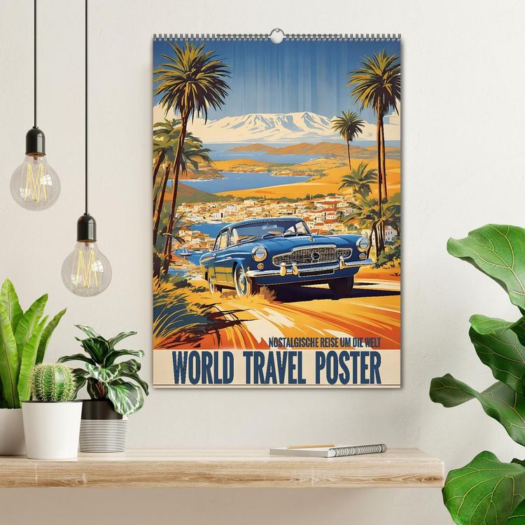 Produktbild: World Travel Poster - nostalgische Reise um die Welt (Wandkalender 2026 DIN A2 hoch), CALVENDO Monatskalender