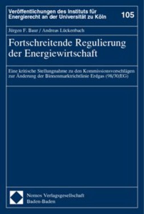 Produktbild: Fortschreitende Regulierung der Energiewirtschaft