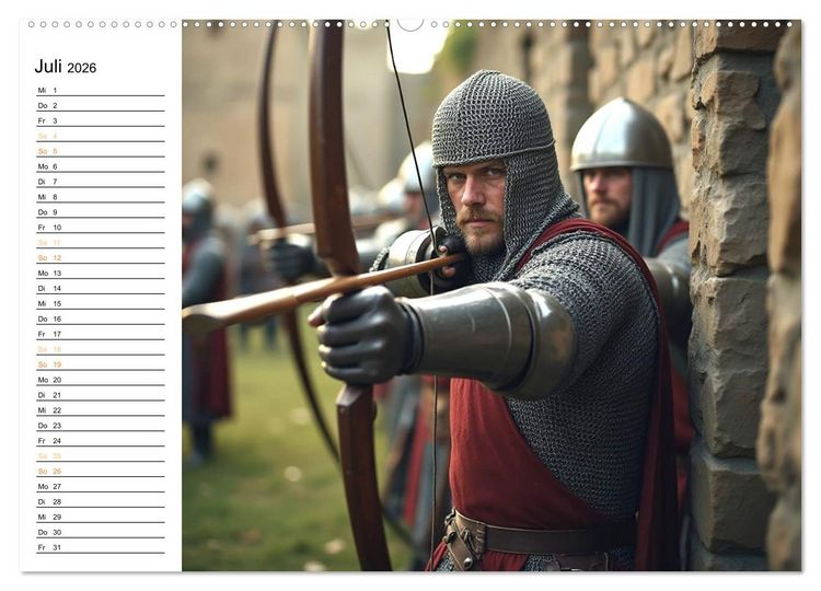 Produktbild: Rittertum und Mythos &ndash; Das Zeitalter der Ehre (hochwertiger Premium Wandkalender 2026 DIN A2 quer), Kunstdruck in Hochglanz