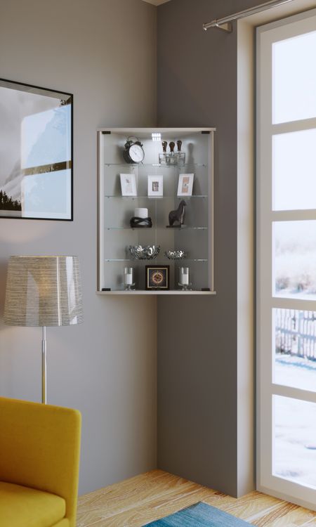 Produktbild: H&auml;ngevitrine Wandvitrine Eckvitrine Vecko