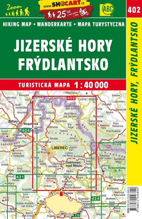 Produktbild: Wanderkarte Tschechien Jizerske hory, Frydlantsko 1 : 40 00