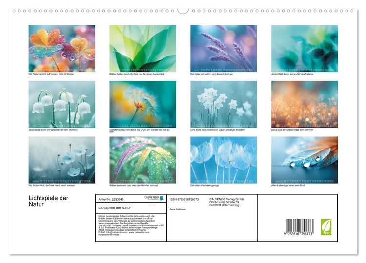 Produktbild: Lichtspiele der Natur (hochwertiger Premium Wandkalender 2027 DIN A2 quer), Kunstdruck in Hochglanz