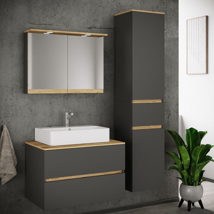 Produktbild: 4 tlg. Badm&ouml;bel-Set mit Waschbecken Cosila-A 80 cm