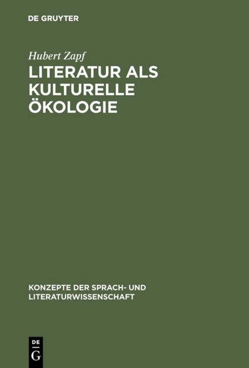 Produktbild: Literatur als kulturelle &Ouml;kologie