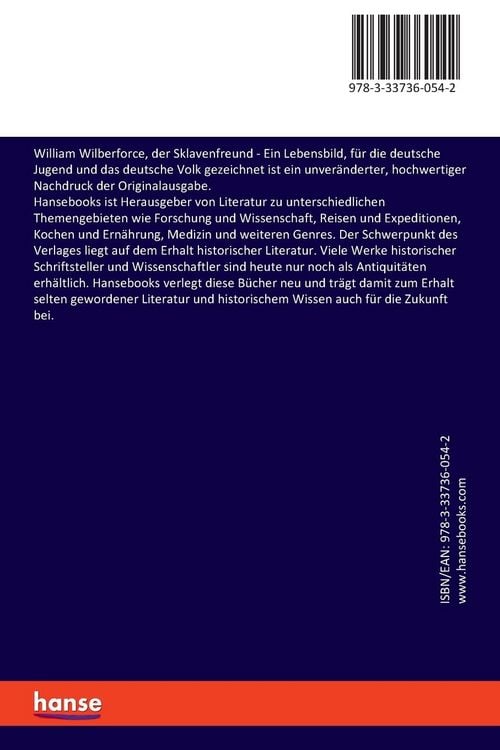 Produktbild: William Wilberforce, der Sklavenfreund