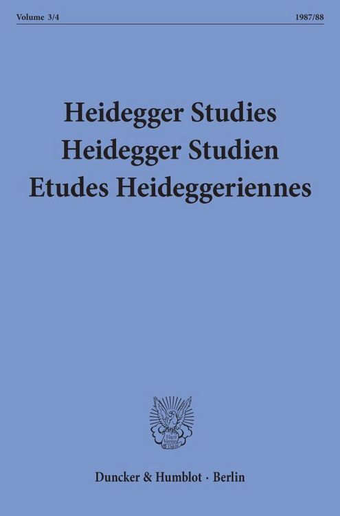 Produktbild: Heidegger Studies /Heidegger Studien 3/4