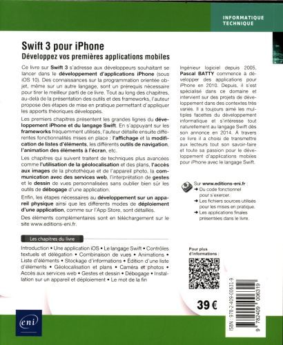 Produktbild: Swift 3 pour iPhone - D&eacute;veloppez vos premi&egrave;res applications mobiles
