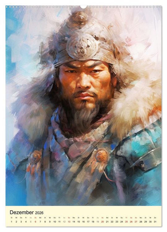 Produktbild: Fantasy-Krieger der Mongolei. Inspiriert von Dschingis Khan (Wandkalender 2026 DIN A2 hoch), CALVENDO Monatskalender