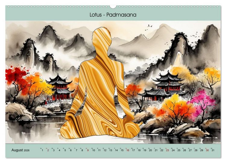 Produktbild: YOGA - Harmonie von K&ouml;rper, Geist und Seele (Wandkalender 2026 DIN A2 quer), CALVENDO Monatskalender