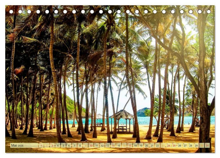Produktbild: Reise in die Karibik - von den Bahamas bis Aruba (Tischkalender 2026 DIN A5 quer), CALVENDO Monatskalender