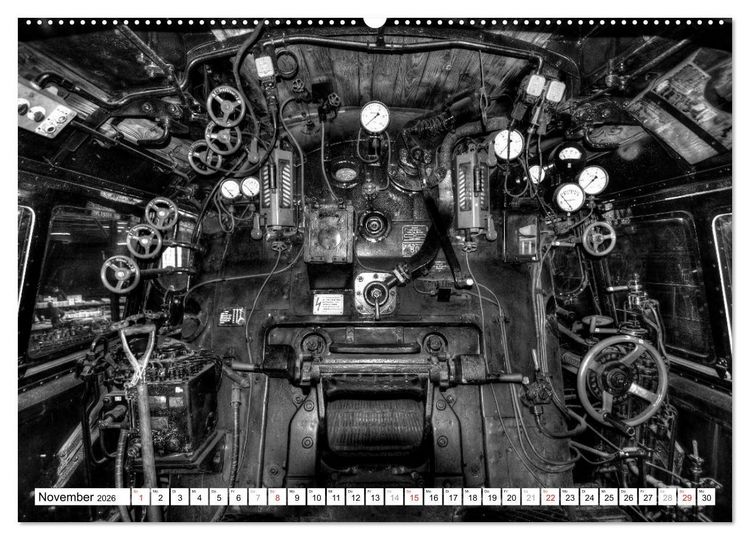 Produktbild: Unter Dampf - Eisenbahnromantik in schwarz-wei&szlig; (hochwertiger Premium Wandkalender 2026 DIN A2 quer), Kunstdruck in Hochglanz