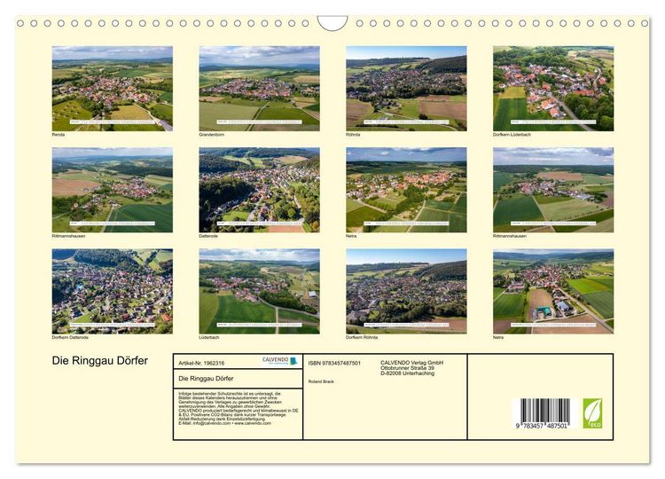 Produktbild: Die Ringgau D&ouml;rfer (Wandkalender 2026 DIN A3 quer), CALVENDO Monatskalender