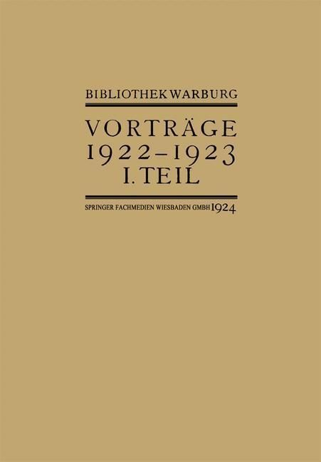 Produktbild: Vortr&auml;ge der Bibliothek Warburg