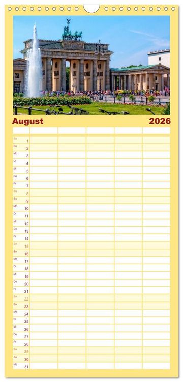 Produktbild: Familienplaner 2026 - 12 wundersch&ouml;ne Sehensw&uuml;rdigkeiten in Deutschland mit 5 Spalten (Wandkalender, 21 x 45 cm) CALVENDO