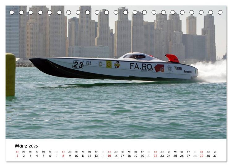Produktbild: Offshore Powerboats (Tischkalender 2026 DIN A5 quer), CALVENDO Monatskalender