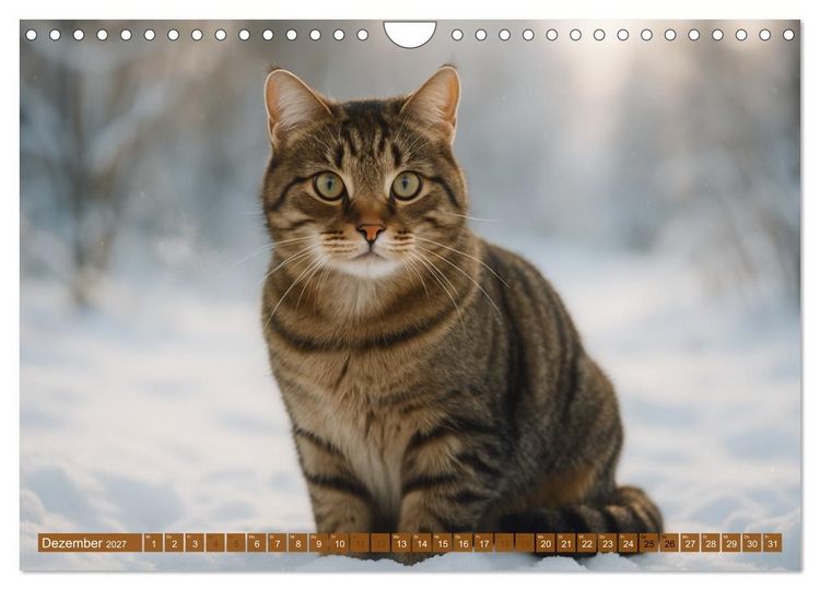 Produktbild: Katzenblicke &ndash; Eleganz und Anmut (Wandkalender 2027 DIN A4 quer), CALVENDO Monatskalender