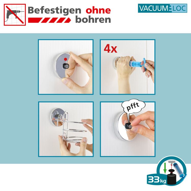 Produktbild: Mod. Vacuum-Loc&reg; Haken 4er Set, Befestigung ohne bohren