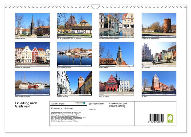 Produktbild: Einladung nach Greifswald (Wandkalender 2026 DIN A3 quer), CALVENDO Monatskalender