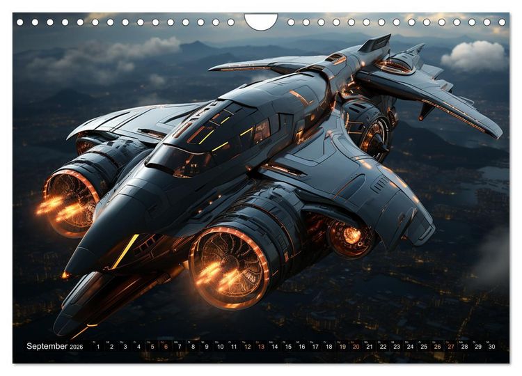 Produktbild: Futuristische Flieger (Wandkalender 2026 DIN A4 quer), CALVENDO Monatskalender