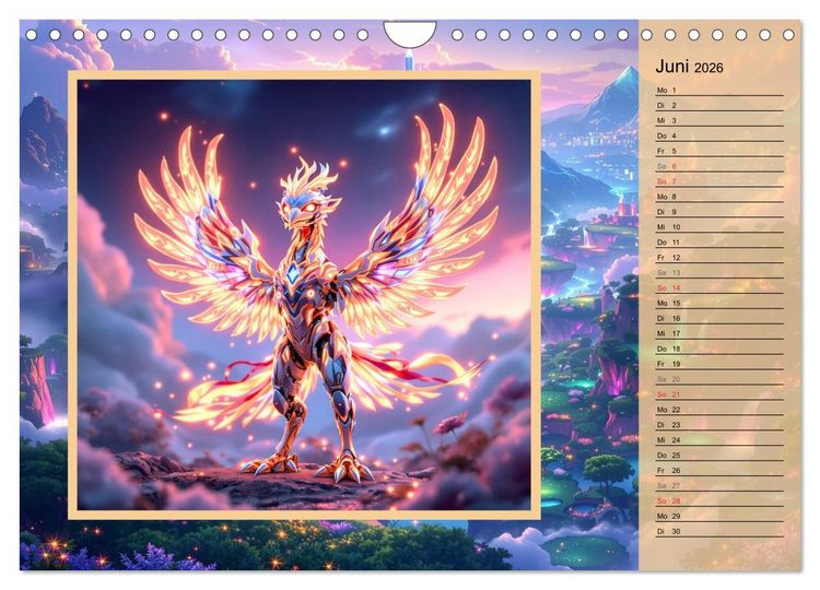 Produktbild: Zauberreich der Roboterwesen (Wandkalender 2026 DIN A4 quer), CALVENDO Monatskalender