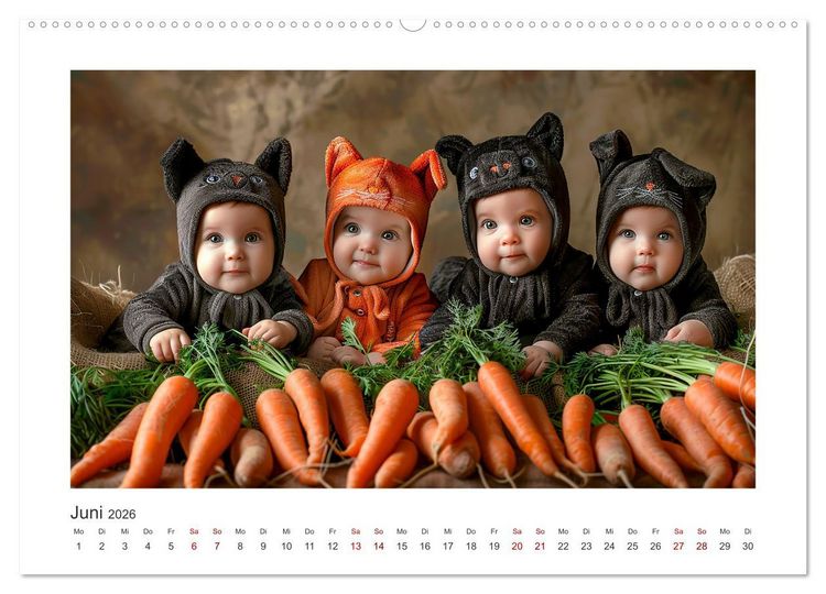Produktbild: Unsere s&uuml;&szlig;en Knirpse (hochwertiger Premium Wandkalender 2026 DIN A2 quer), Kunstdruck in Hochglanz