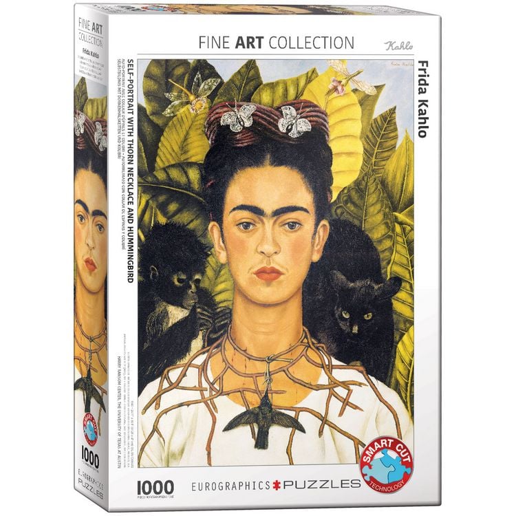 Produktbild: Selbstbildnis mit Dornenhalsketten und Kolibri von Frida Kahlo 1000 Teile