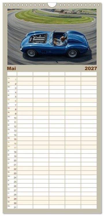 Produktbild: Familienplaner 2027 - N&auml;chster Halt: Rennstrecke mit 5 Spalten (Wandkalender, 21 x 45 cm) CALVENDO