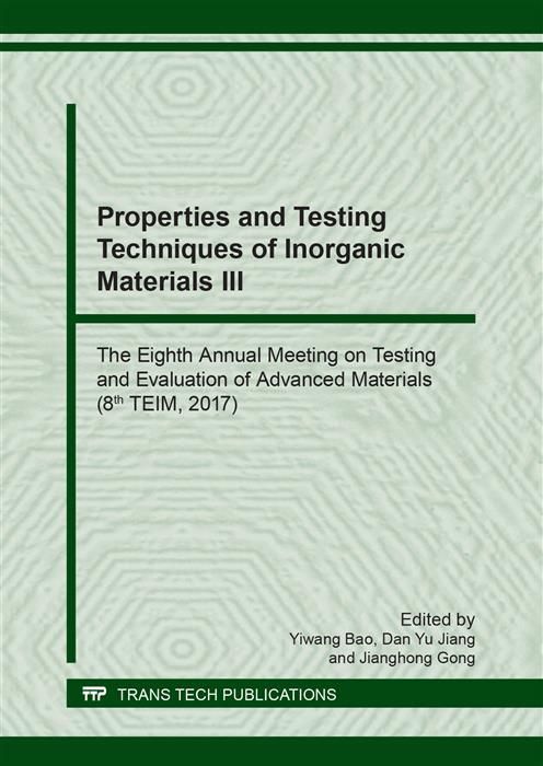 Produktbild: Properties and Testing Techniques of Inorganic Materials III