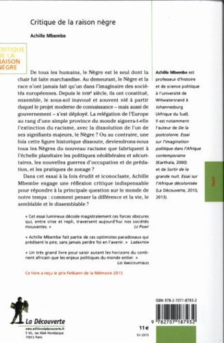 Produktbild: Critique de la raison n&egrave;gre